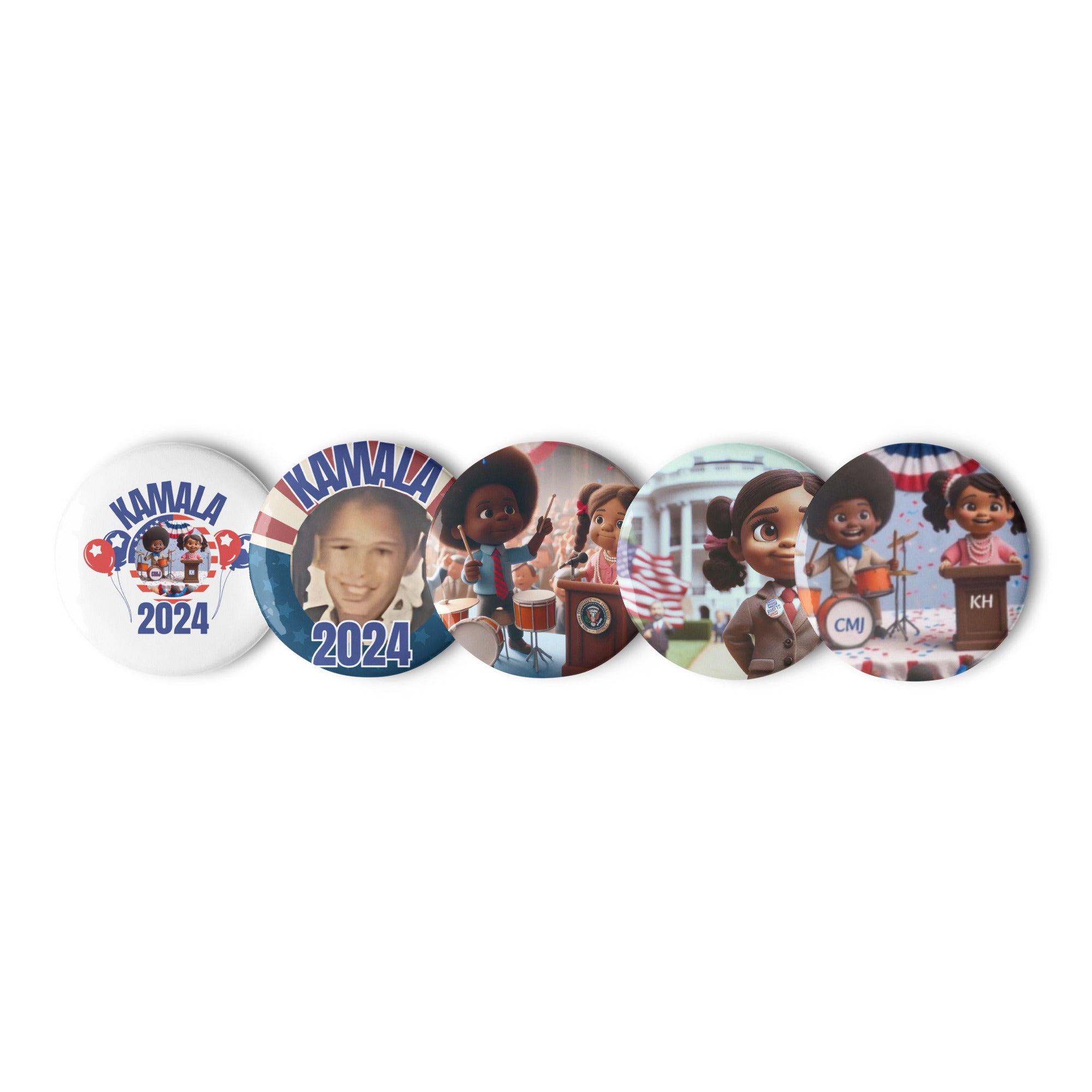 ChopMaster J - "A Girl Named Kamala" - Set of pin buttons