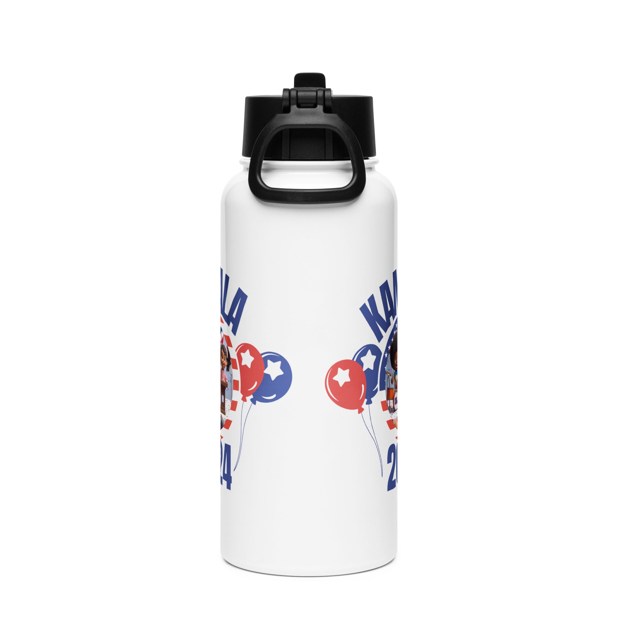 ChopMaster J - "A Girl Named Kamala" - Stainless steel water bottle with a straw lid