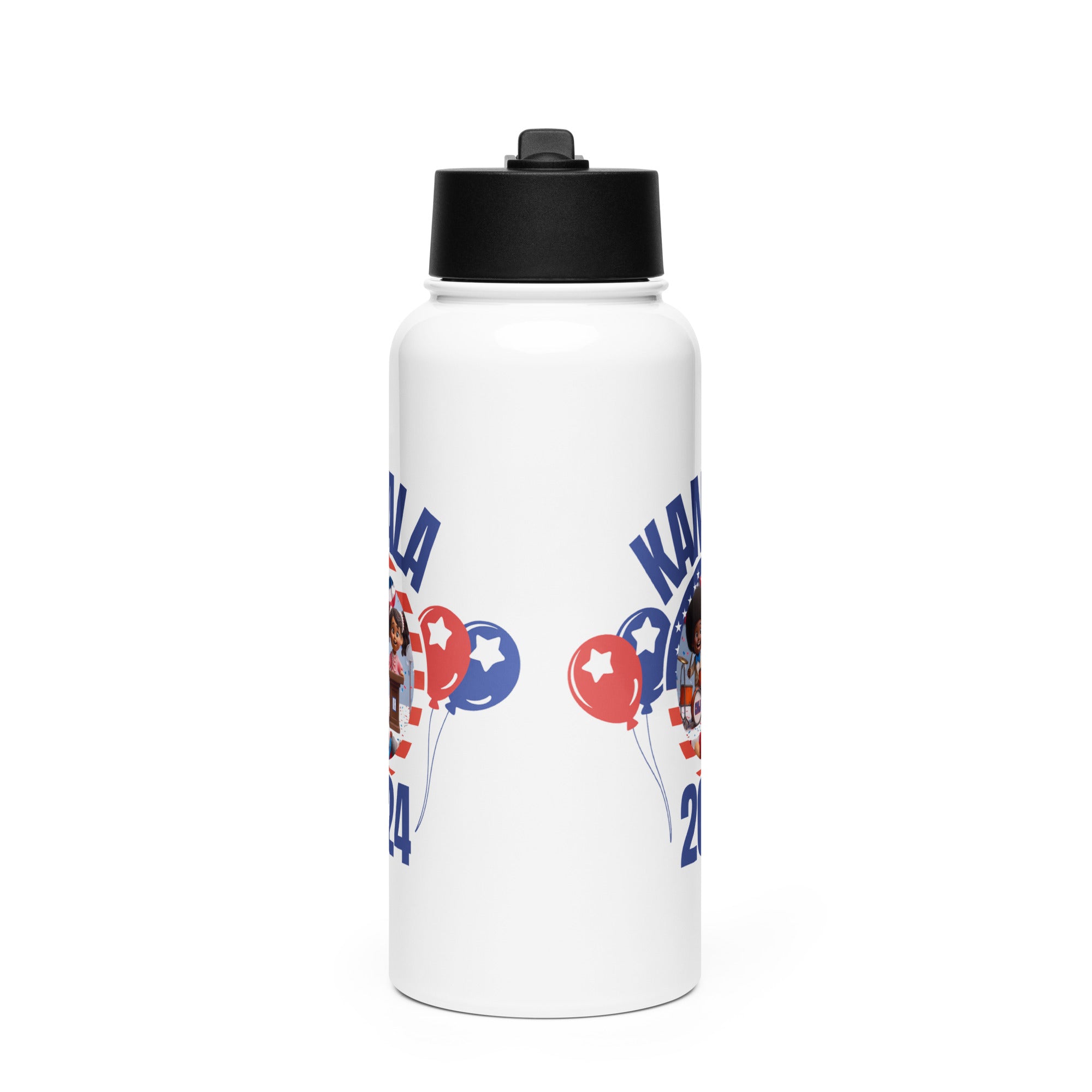 ChopMaster J - "A Girl Named Kamala" - Stainless steel water bottle with a straw lid