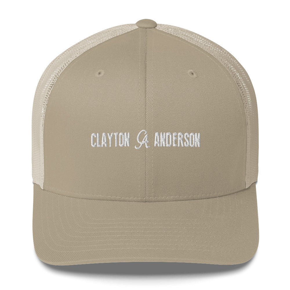 Clayton Anderson - Logo Trucker Cap (white embroidered)