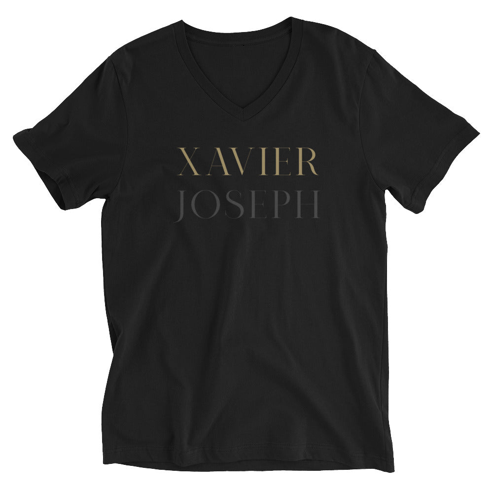Xavier Joseph - Block Name - Unisex Short Sleeve V-Neck T-Shirt