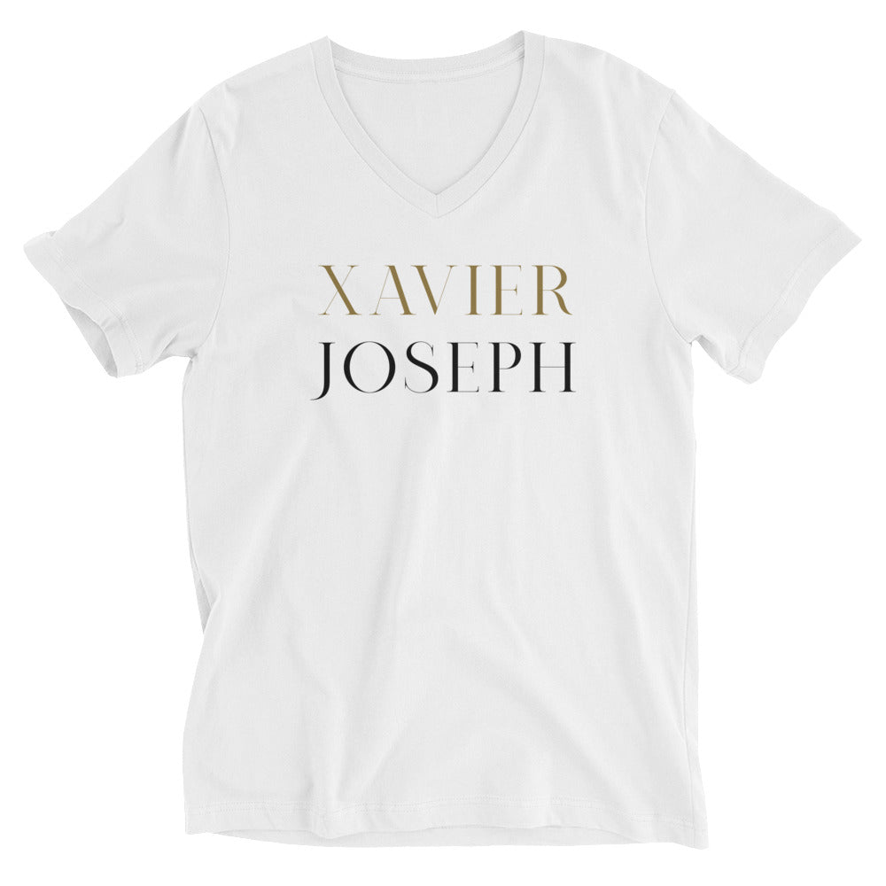Xavier Joseph - Block Name - Unisex Short Sleeve V-Neck T-Shirt