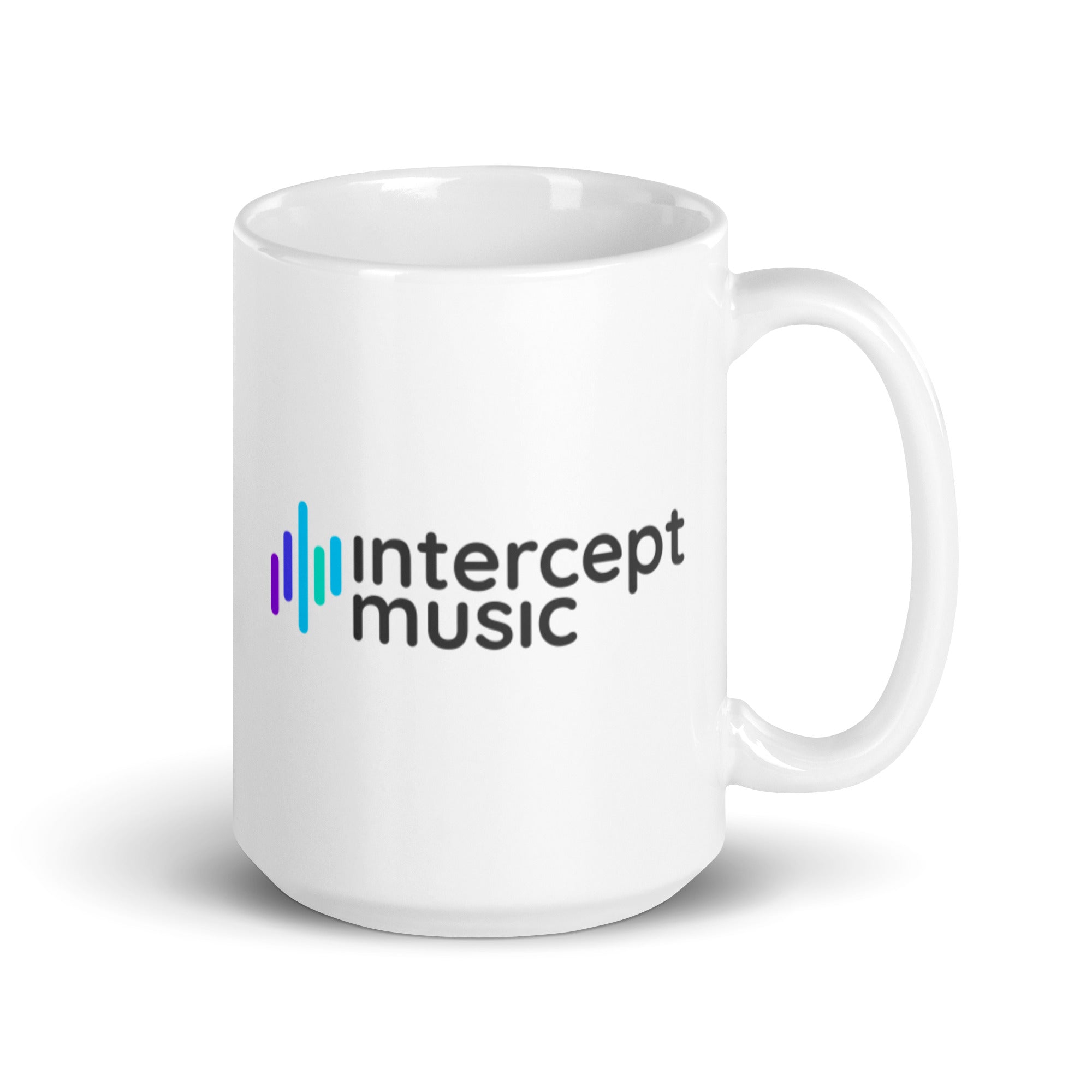 Intercept Music - White glossy mug